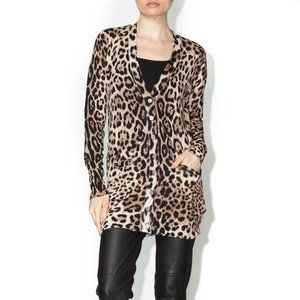 Ellison Davis Leopard Print Button-Up Cardigan - Size Small